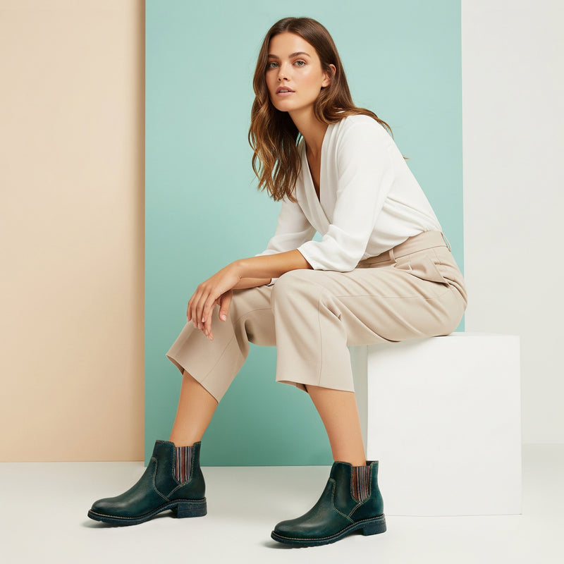 Kaylee Arch Support Chelsea Boot #color_dark green
