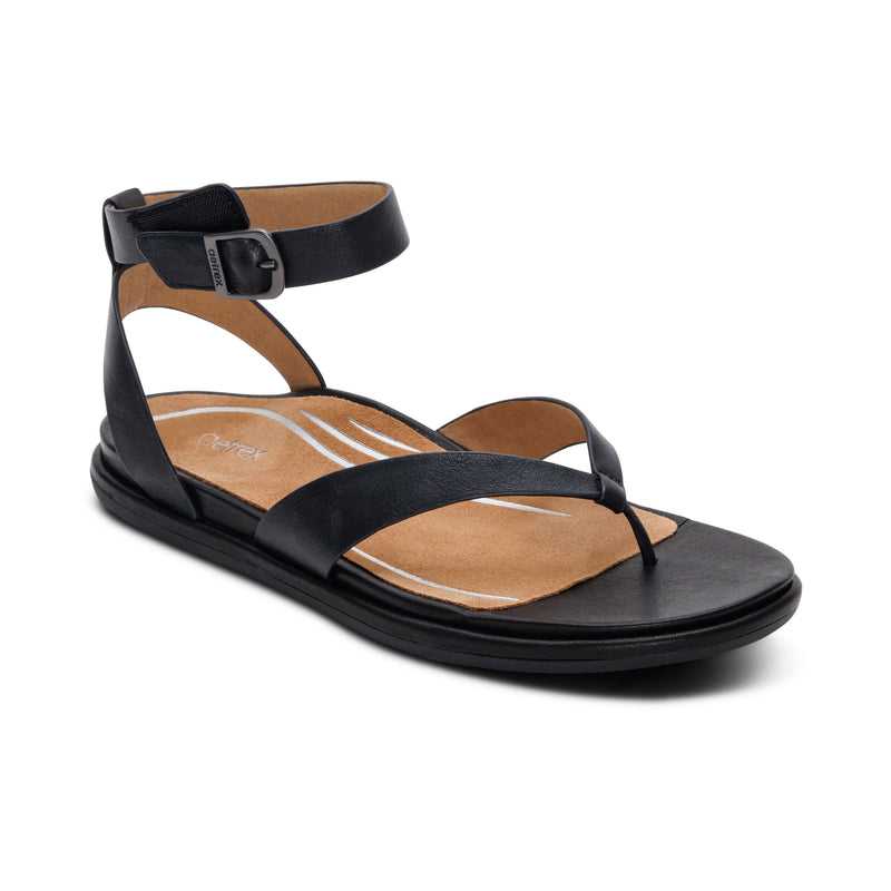 Kendall Arch Support Thong Sandal  #color_black