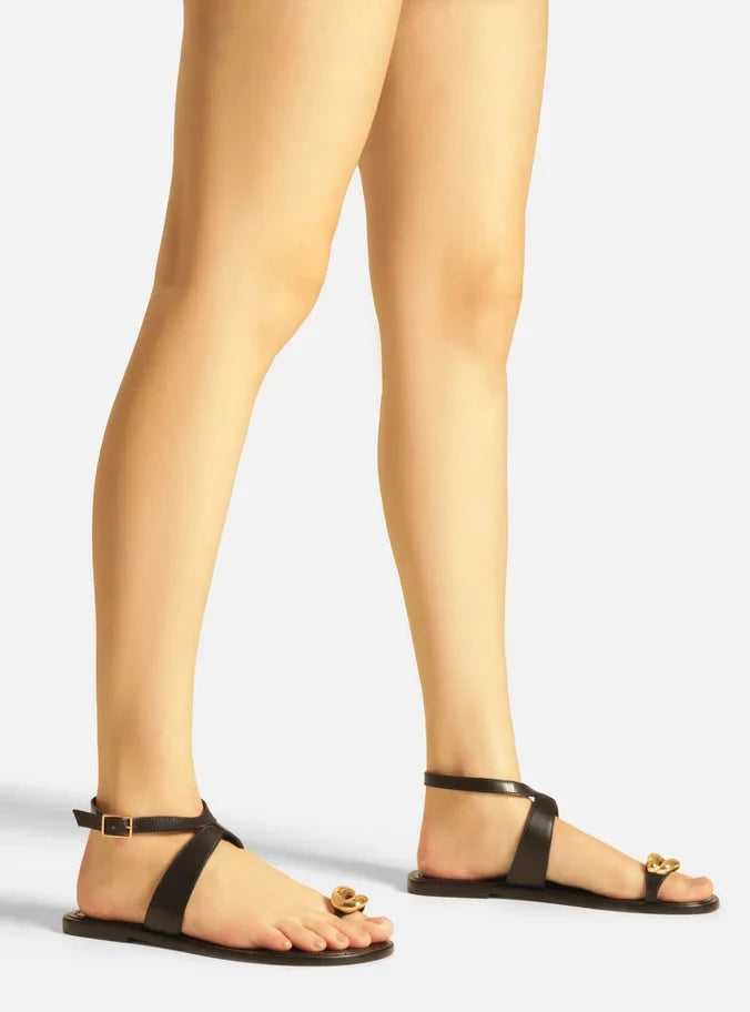 Kendall Leather Flat Sandal Flats SUMMER 25