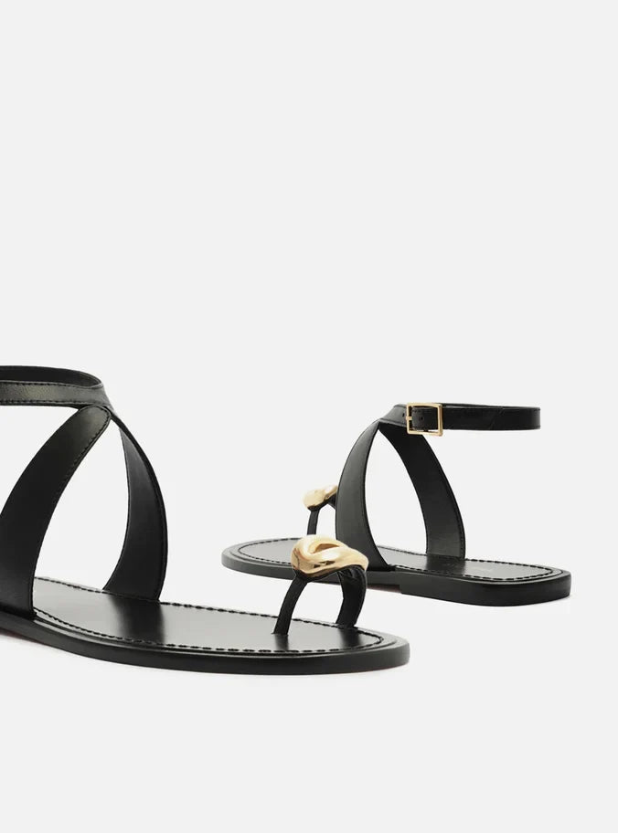 Kendall Leather Flat Sandal Flats SUMMER 25