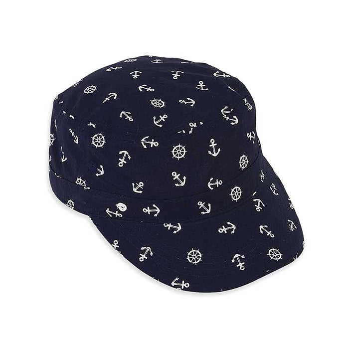Kid's Cotton Cadet Cap with Ship Wheel Print - Sunny Dayz Hat Cap Sun N Sand Hats