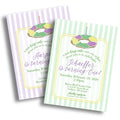 King Cake Mardi Gras Birthday Invitation