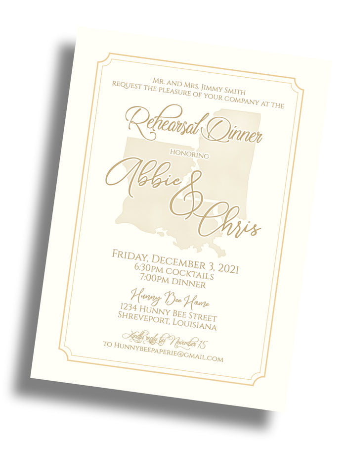 LA-MS Rehearsal Dinner Invitation
