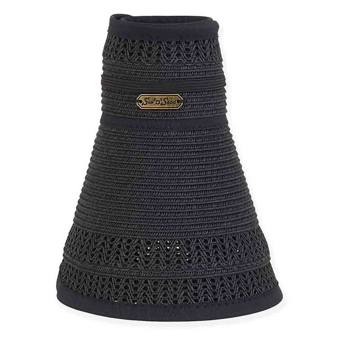Lace Edge Straw Wrap Around Visor Hat - Sun 'N' Sand Hats Visor Cap Sun N Sand Hats