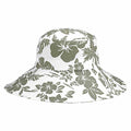 Ladies' Wide Brim Hibiscus Print Bucket Hat - Mega Cap Bucket Hat MegaCI 6535ol Olive OS (57-57.5 cm)