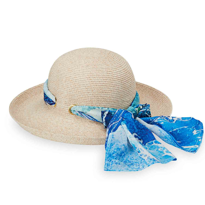 Lady Jane by Wallaroo Hat Company Kettle Brim Hat Wallaroo Hats LJANE-WHBGWV Natural / Blue M/L (58 cm)