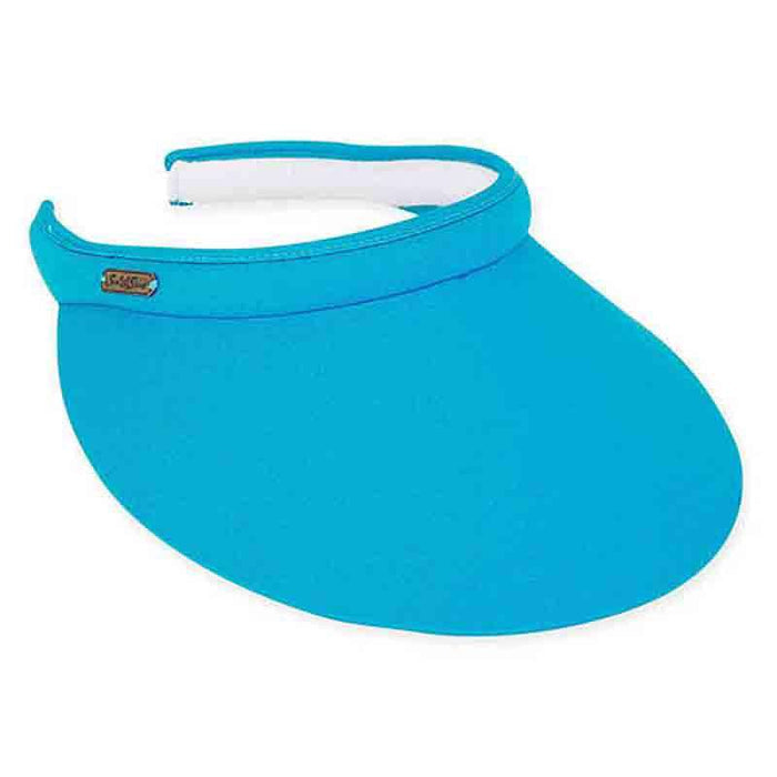Large Bill Cotton Clip-On Sun Visor for Big Heads - Sun 'N' Sand Visor Hats Visor Cap Sun N Sand Hats hh1941D Turquoise L/XL (59-60 cm)