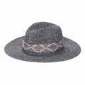 Large Brim Panama Hat with Knit Band - Kallina Safari Hat California Hat Company cs2034bk Black Heather Medium (57 cm)