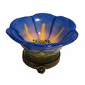 Large Open Blue Flower Limoges Box with Bee
