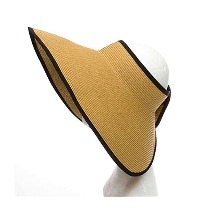Large Roll Up Sun Visor with Contrast Trim - Boardwalk Hats Visor Cap Boardwalk Style Hats