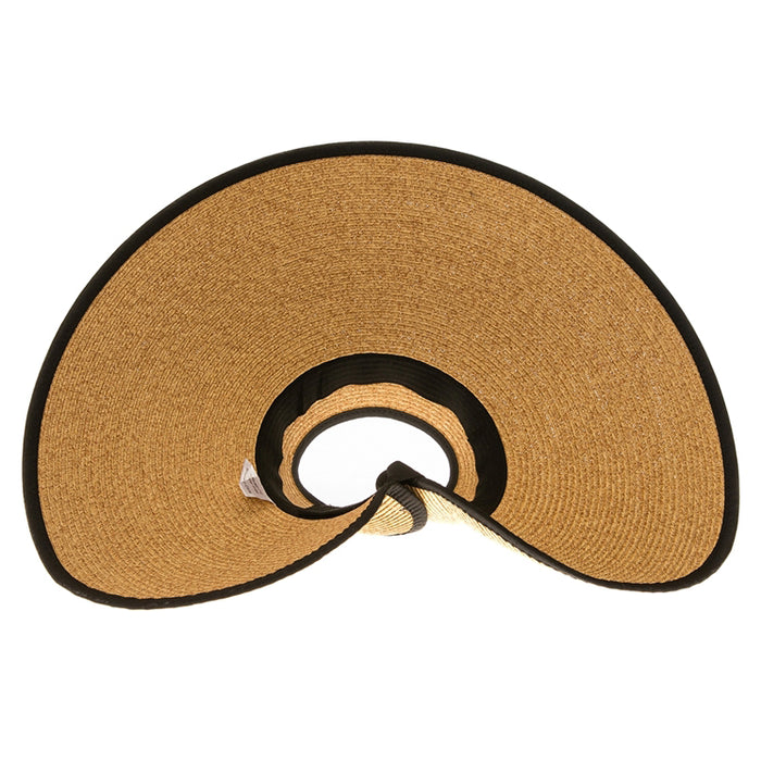 Large Roll Up Sun Visor with Contrast Trim - Boardwalk Hats Visor Cap Boardwalk Style Hats