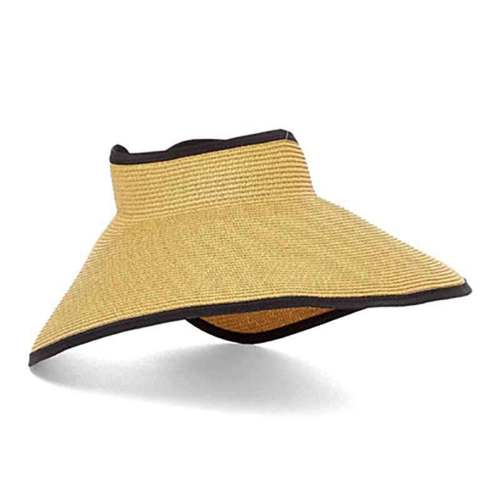 Large Roll Up Sun Visor with Contrast Trim - Boardwalk Hats Visor Cap Boardwalk Style Hats