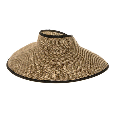 Large Roll Up Sun Visor with Contrast Trim - Boardwalk Hats Visor Cap Boardwalk Style Hats