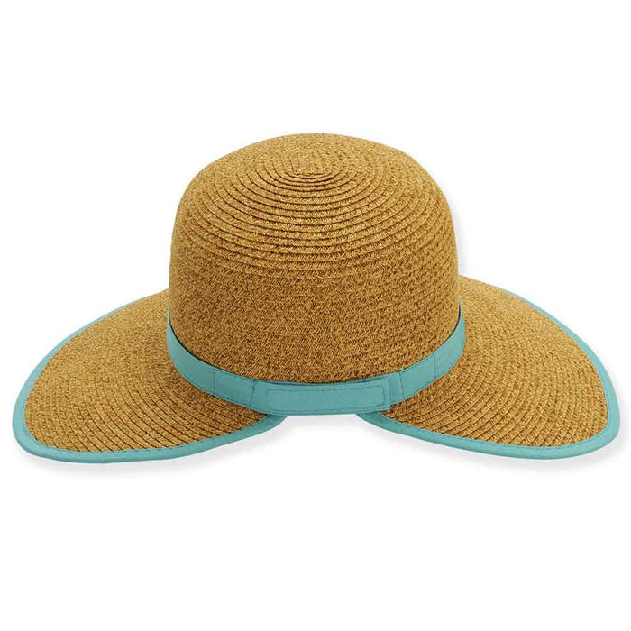 Large Size Women's Hats: Contrast Trim Facesaver Hat - Sun 'N' Sand Hats Facesaver Hat Sun N Sand Hats