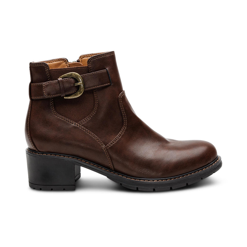 Layla Size Zip Boot  #color_dark brown