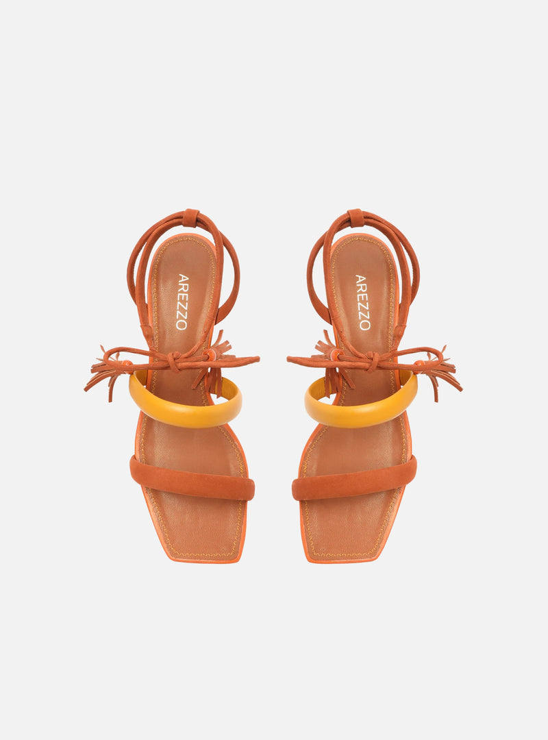 Lenny Leather Frin Block Sandal Sandals FALL 22