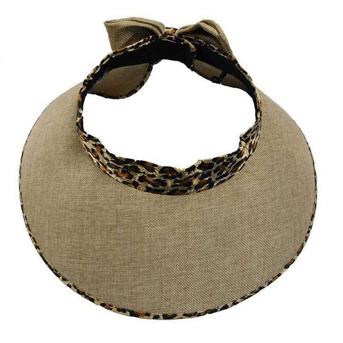 Leopard Pattern Trim Roll Up Sun Visor Visor Cap Milani Hats