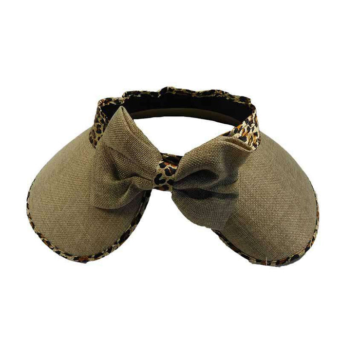 Leopard Pattern Trim Roll Up Sun Visor Visor Cap Milani Hats