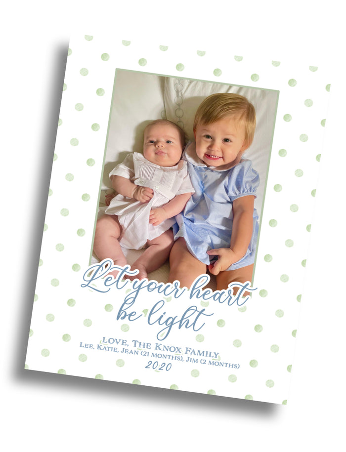 Let Your Heart be Light Christmas Family Card