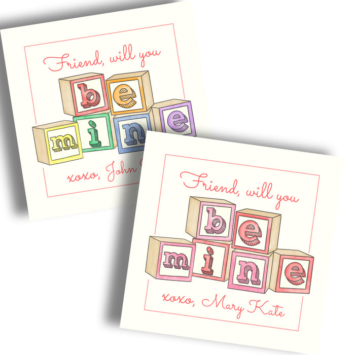 Letter Blocks Valentine Card