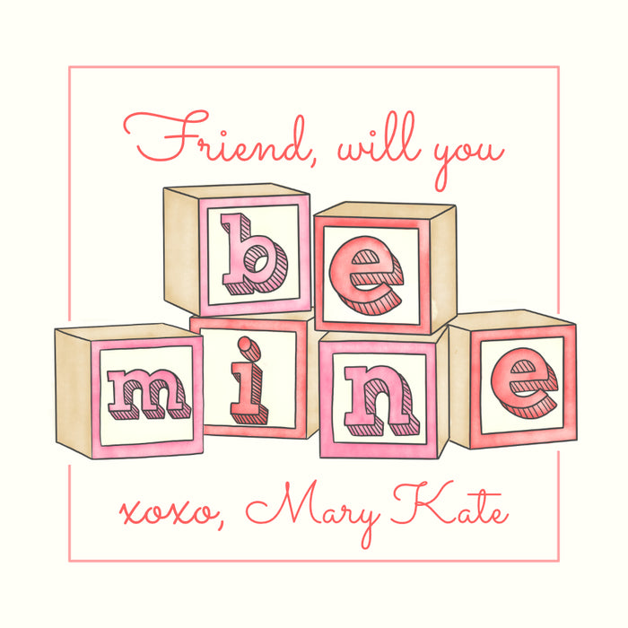 Letter Blocks Valentine Card