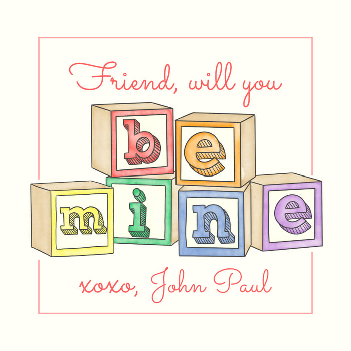 Letter Blocks Valentine Card