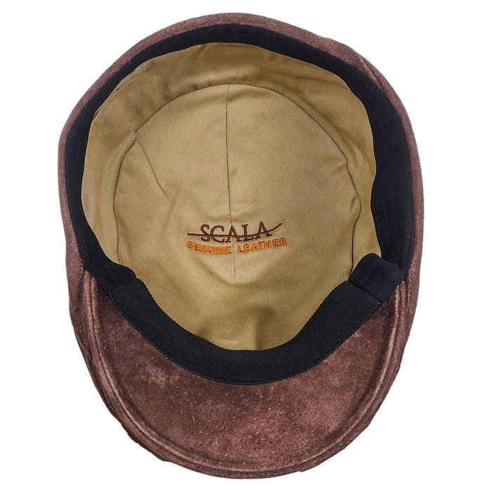 Leven Suede Leather Flat Cap - Scala Hat Flat Cap Scala Hats