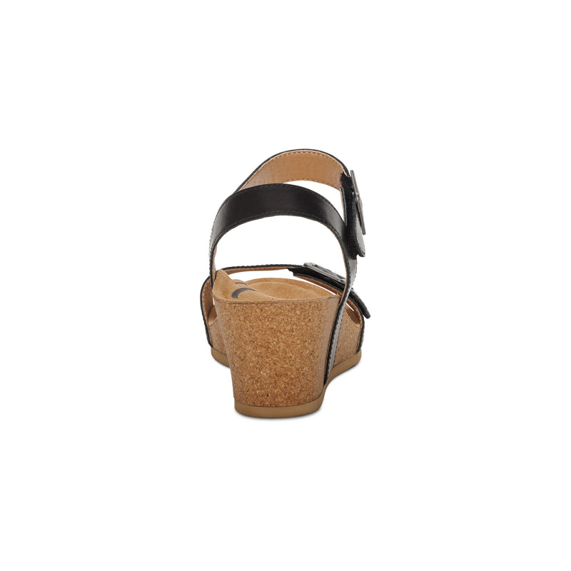 Lexa Quarter Strap Wedge #color_black leather