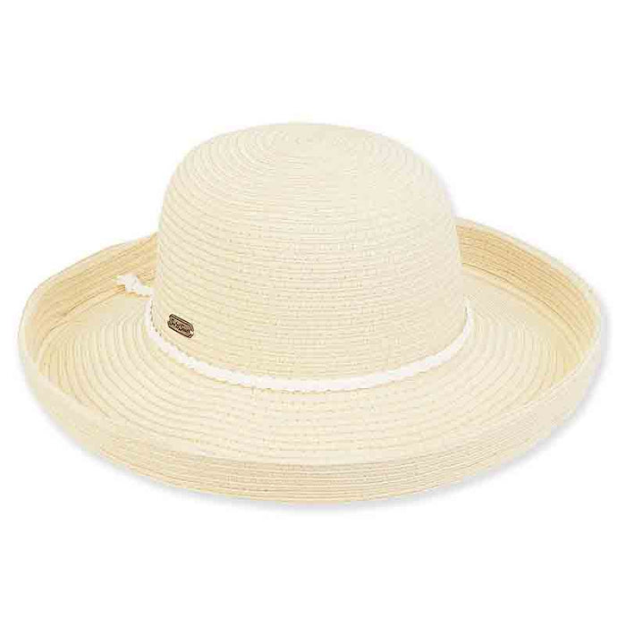Lia Packable Up Turned Brim Sun Hat - Sun 'N' Sand Hats Kettle Brim Hat Sun N Sand Hats hh2177F Yellow Medium (57 cm)