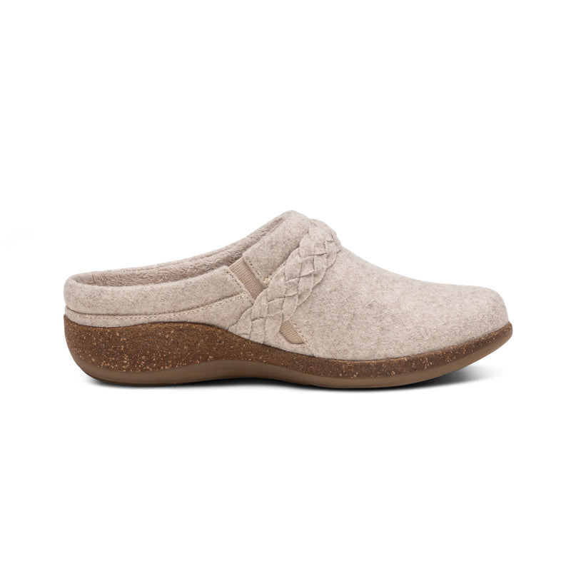 Libby Wool Clog #color_oatmeal wool