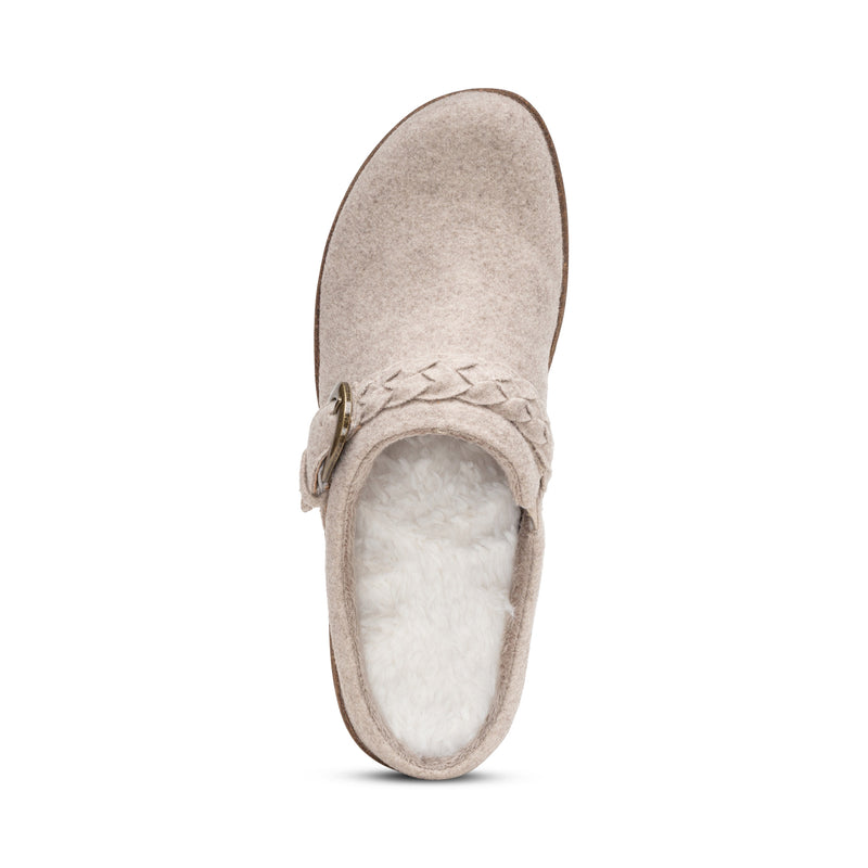 Libby Wool Clog #color_oatmeal wool