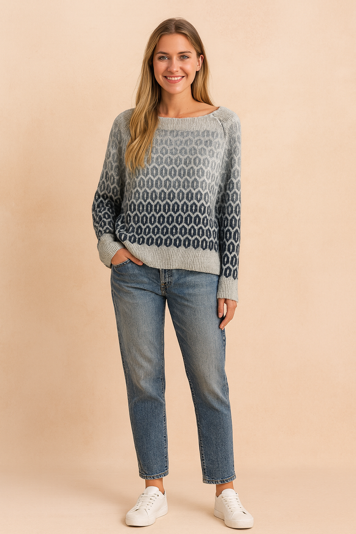 Lidia | Sweater with a geometric ombre pattern