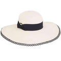 Liliana Lace Trim Summer Floppy Hat - Sun 'N' Sand Hats Wide Brim Sun Hat Sun N Sand Hats hh2108iv Ivory M/L (58 cm)