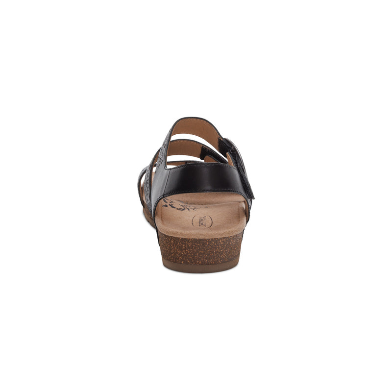 Lilly Adjustable Quarter Strap Sandal #color_black-cutout