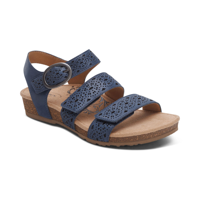 Lilly Adjustable Quarter Strap Sandal #color_navy-cutout