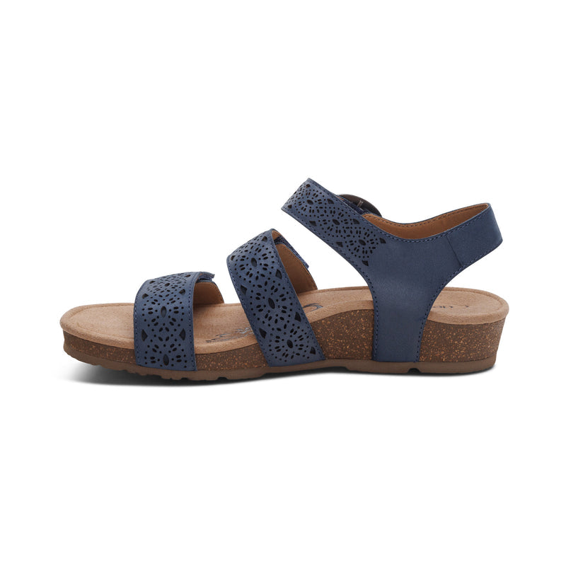 Lilly Adjustable Quarter Strap Sandal #color_navy-cutout