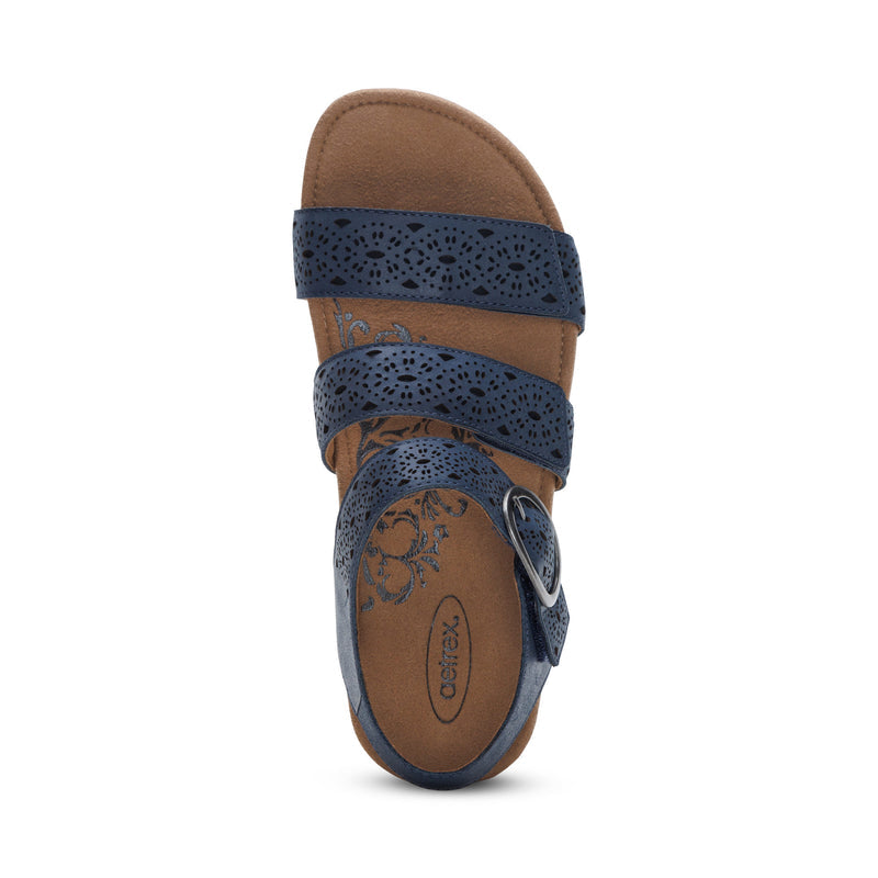 Lilly Adjustable Quarter Strap Sandal #color_navy-cutout