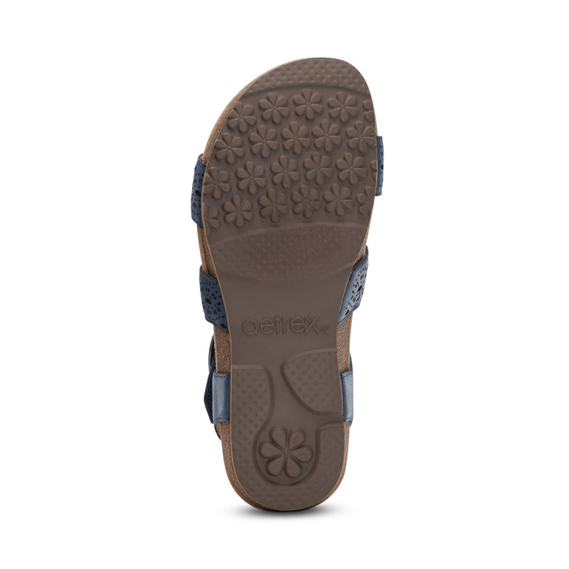 Lilly Adjustable Quarter Strap Sandal #color_navy-cutout