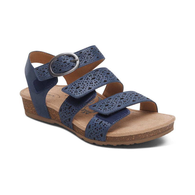 Lilly Adjustable Quarter Strap Sandal #color_navy-cutout