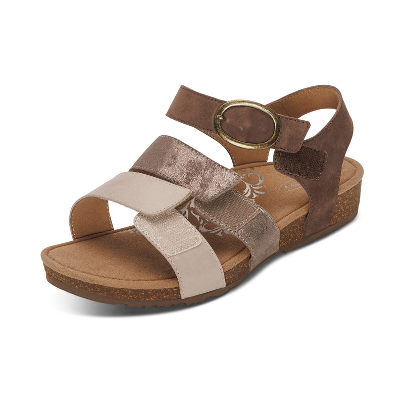Lilly Adjustable Quarter Strap Sandal #color_taupe