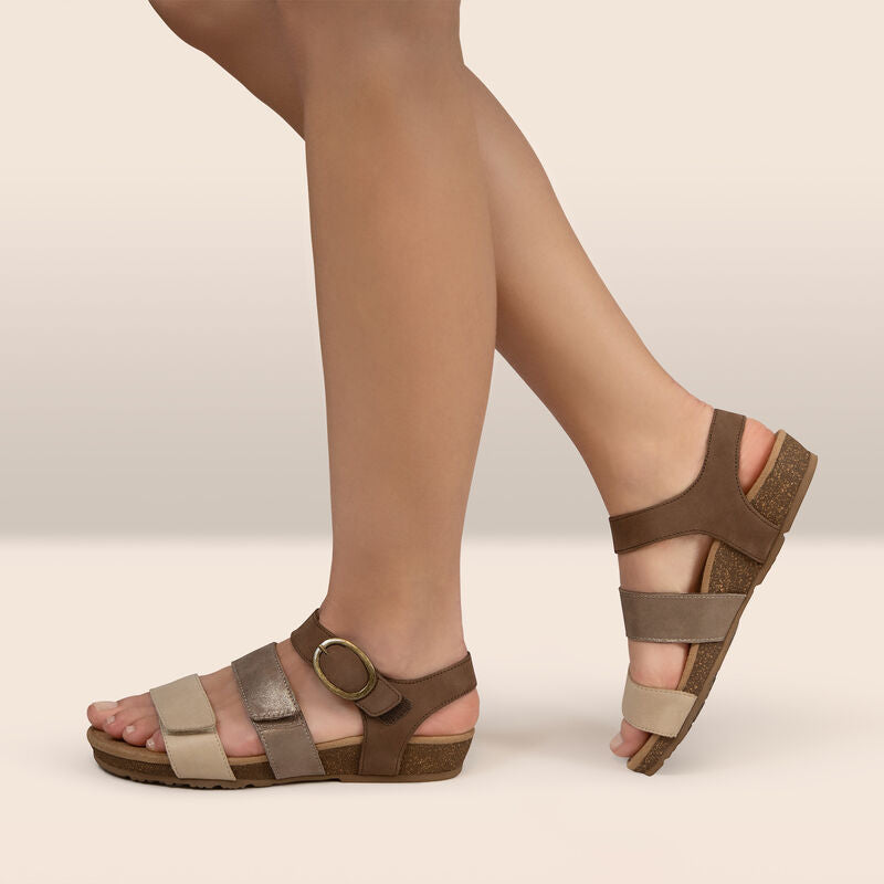 Lilly Adjustable Quarter Strap Sandal #color_taupe