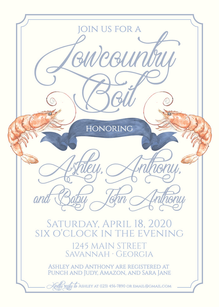 Low Country Boil Shower Invitation