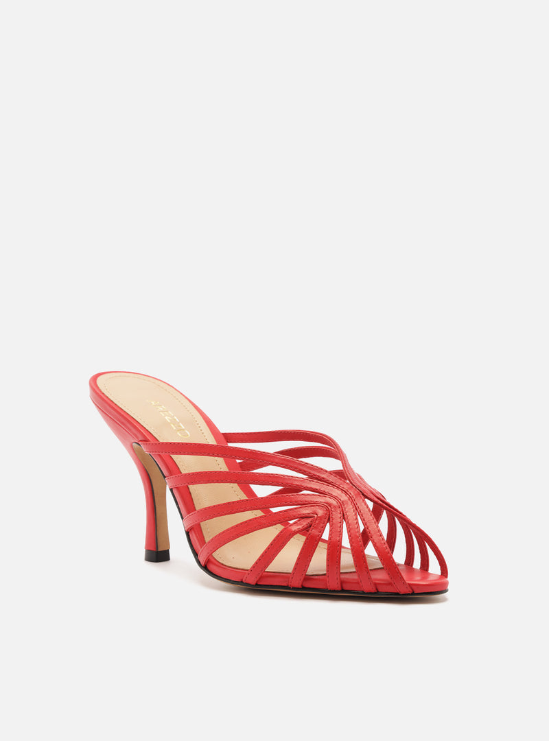 Lucia High Stiletto Mule Leather Mule Sandals R/26