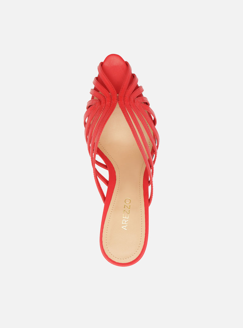 Lucia High Stiletto Mule Leather Mule Sandals R/26