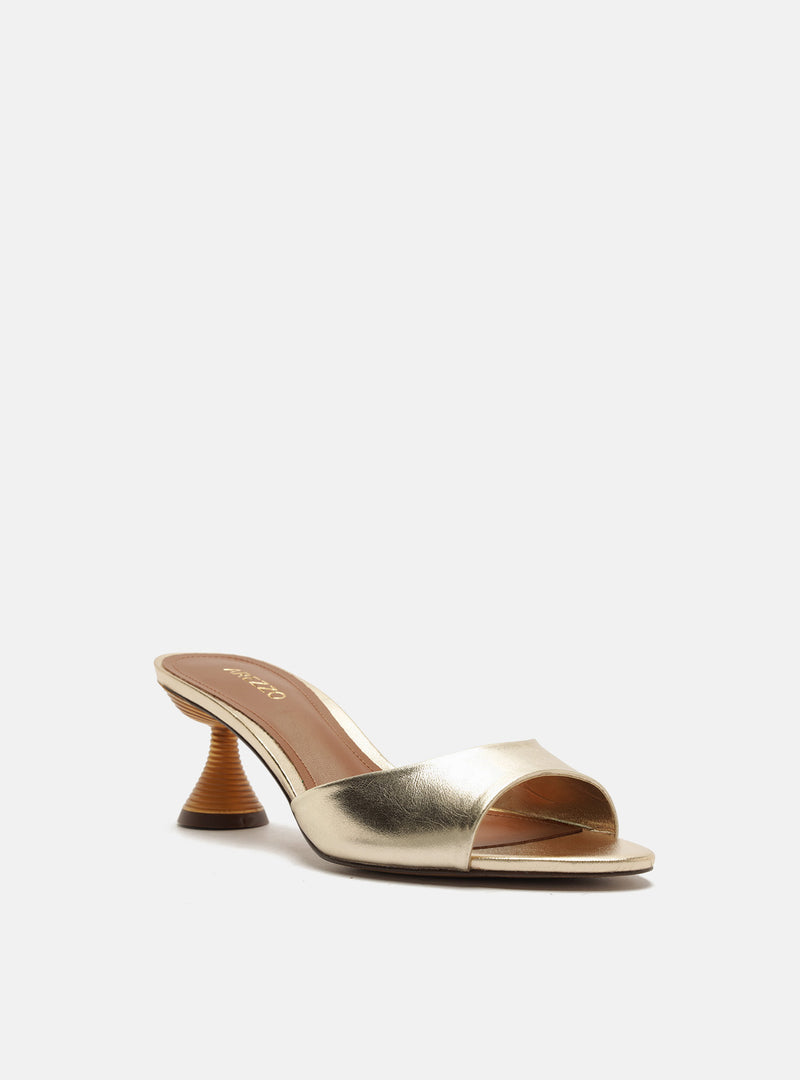 Luciana Low Stiletto Leather Sandal Sandals U/26