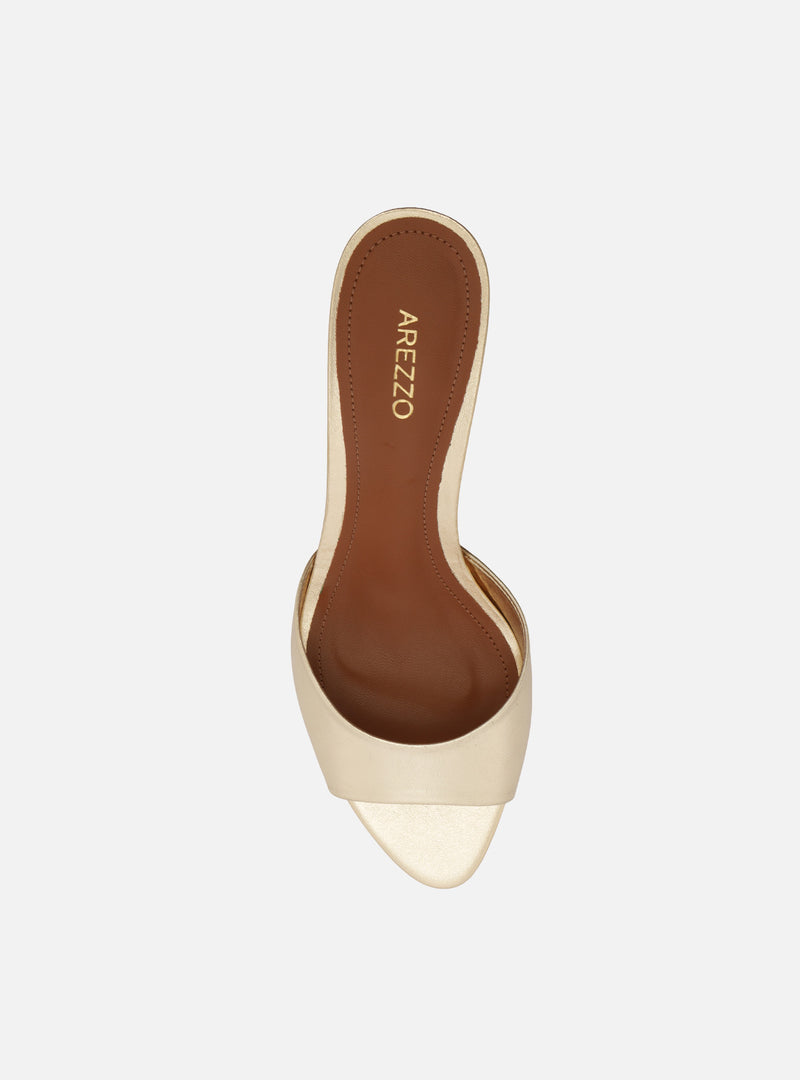 Luciana Low Stiletto Leather Sandal Sandals U/26