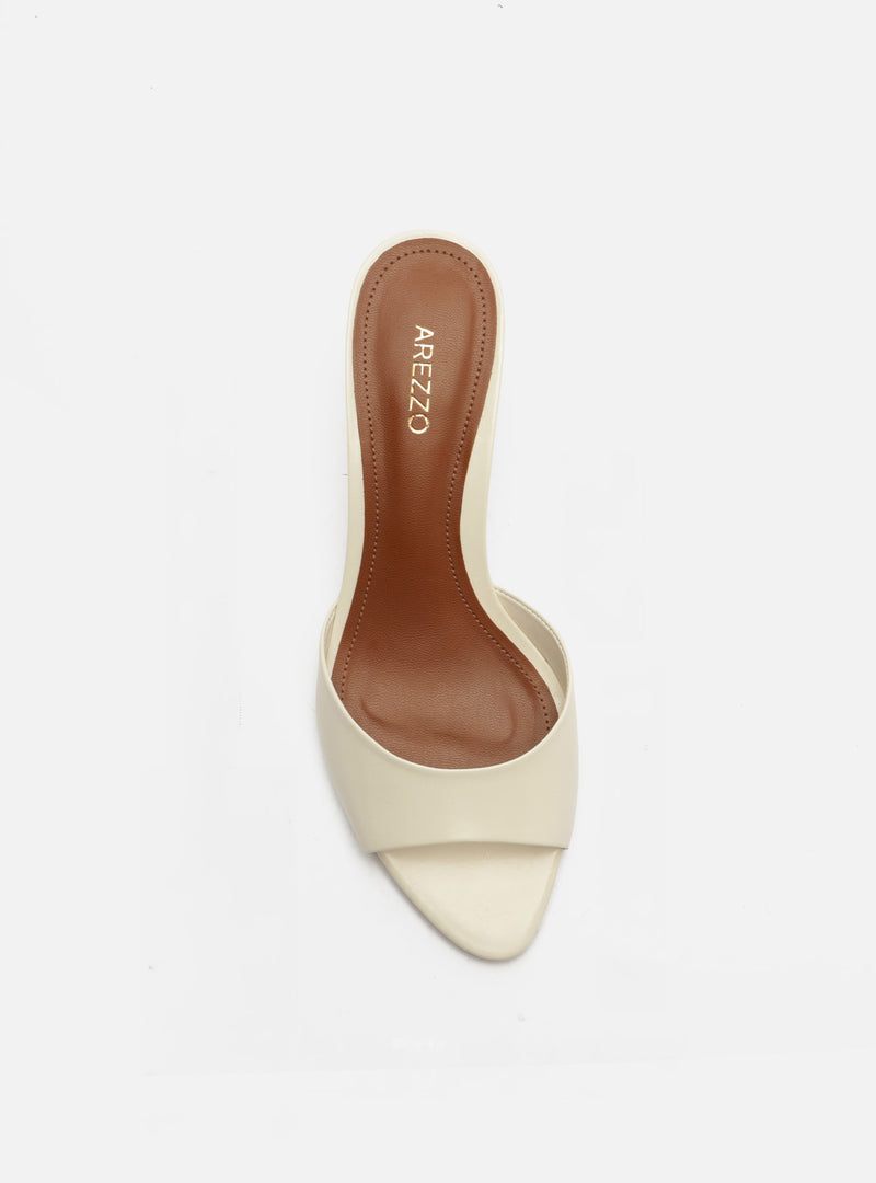 Luciana Low Stiletto Leather Sandal Sandals U/26