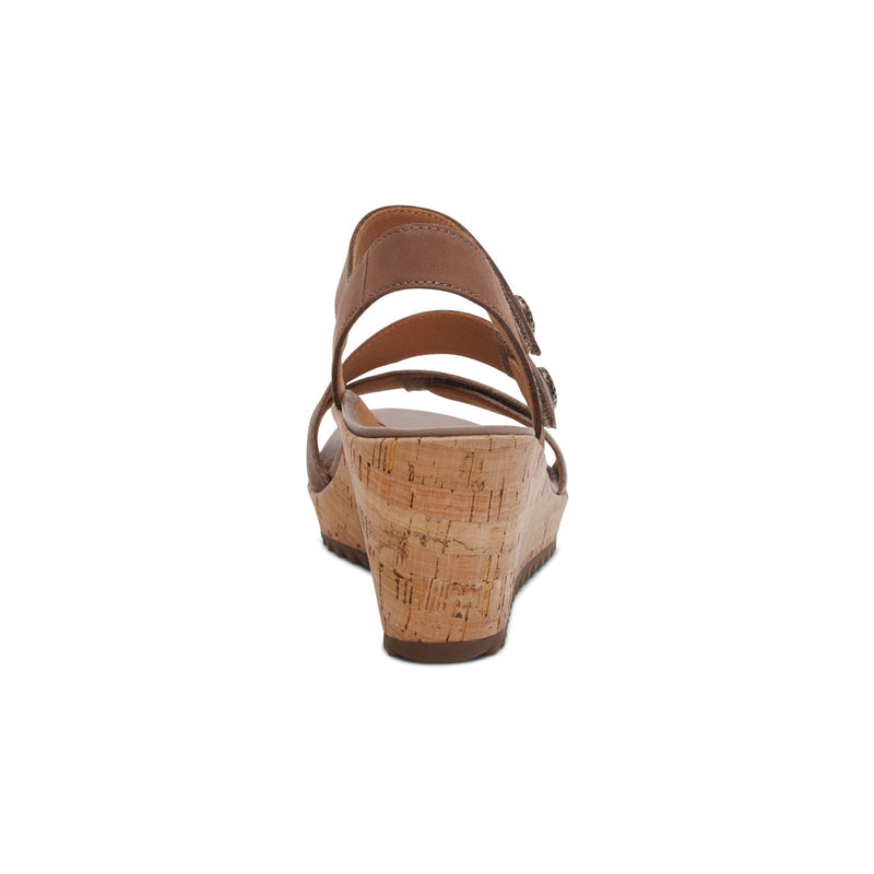 Madelyn Quarter Strap Wedge  #color_taupe multi