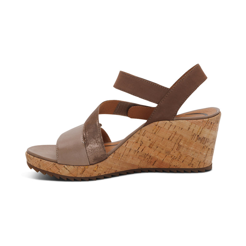 Madelyn Quarter Strap Wedge  #color_taupe multi