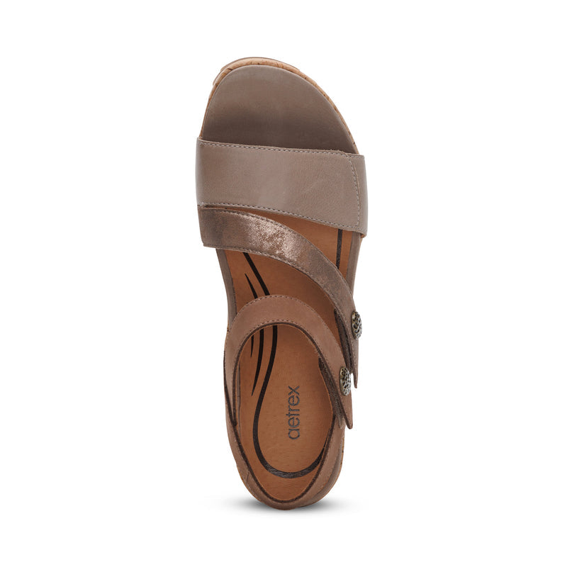 Madelyn Quarter Strap Wedge  #color_taupe multi